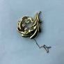 Arezzo 762 AR 750 pristine vintage 18k Italian gold, leaf brooch Image 8
