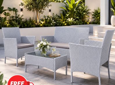 Rattan Garden Furniture Set Table and Chairs