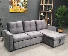 grey velvet sofa with Storage Free delivery