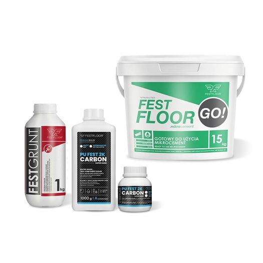 Microcement kit for walls FESTFLOOR GO! - 10 square meters, READY TO USE - EASY TO APPLY