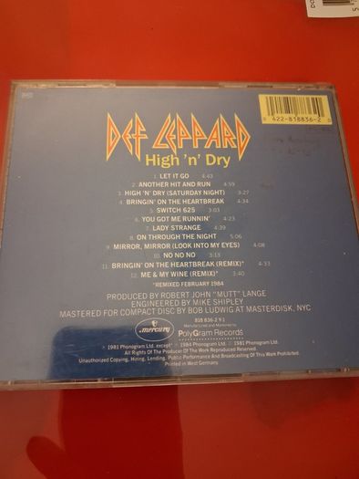 Def Leppard x 3  - High n Dry, Pyromania and Hysteria CDs