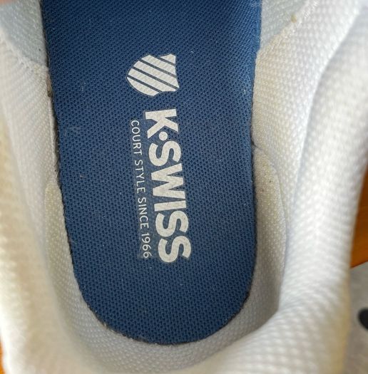 K-Swiss White Leather Court Shoes