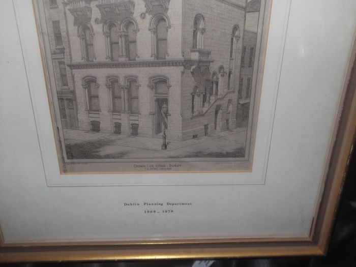 a antique engraving of crown life office dublin  1873