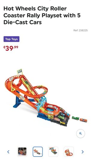 Hot Wheels City Roller Coaster Rally Playset with 5 Die-Cast Cars