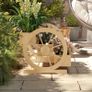 Square Standing 3-Tier Planter with 2 Cart Wheels Pine Wood, dim. 62L x 61l x 57H cm Image 4
