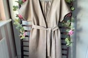 coat oasis oatmeal wrap coat size medium