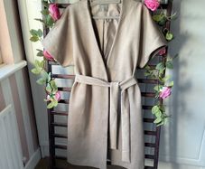 coat oasis oatmeal wrap coat size medium