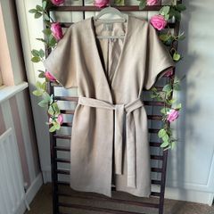 coat oasis oatmeal wrap coat size medium