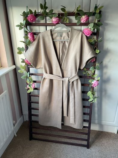 coat oasis oatmeal wrap coat size medium