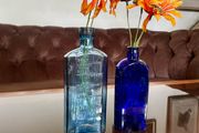 Antique Cobalt &amp; Sky Blue Apothecary Bottles Late 19th Century Victorian