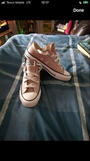 Sparkly Pink Converse UK 3.5