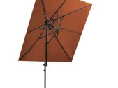 Cantilever Umbrella with Double Top Terracotta 250x250 cm