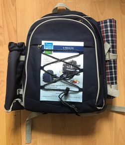 Picnic Backpack 4-person Set With Cooler Compartment
