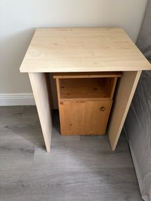 Wooden desk and locker