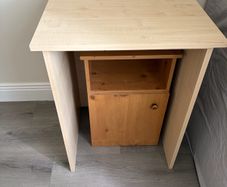Wooden desk and locker