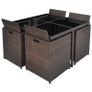 9 Piece Outdoor Dining Set with Cushions Poly Rattan Brown Image 6