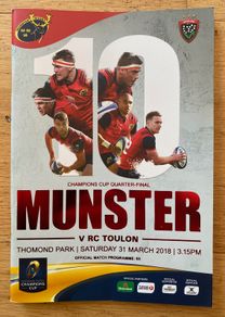 2018 Munster v RC Toulon - Champions Cup Quarter Final Programme