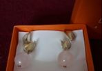 Rose Quartz and silver earrings