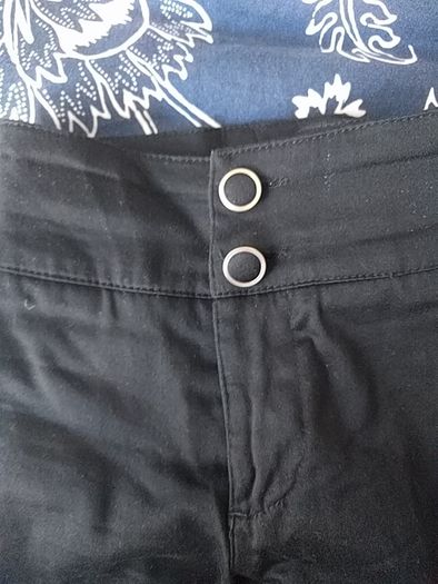 Black knee length cotton shorts