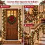 2Pack 2M Christmas Garland with 5m String Lights for Xmas Decoration Artificial Pine Garland with Red Berries & Pinecones with 8 Lighting Modes for Stairs, Fireplace, Indoor & Outdoor Decoration Image 5