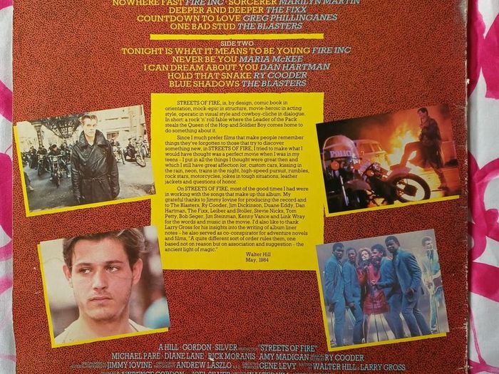 Streets of Fire by Jim Steinman & Ry Cooder Original Soundtrack on Vinyl