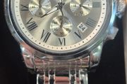 TAXAU Men's Silver Chronograph Watch - Brand New
