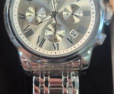TAXAU Men's Silver Chronograph Watch - Brand New