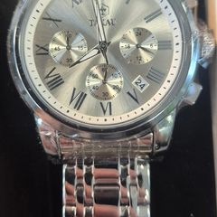 TAXAU Men's Silver Chronograph Watch - Brand New