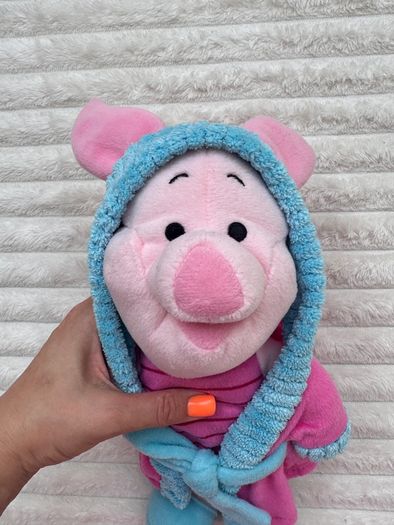 Disney Winnie The Pooh Piglet In Dressing Gown Robe approx. 35 cm. Plush Used Please see photos