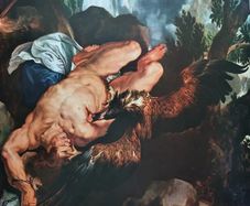 An Original Rare Print From Picture Relics - Prometheus Bound By Peter Paul Rubens' Dated: 1612