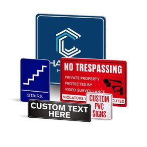 Custom Plastic PVC Signs - Personalized Office Sign for Door or Wall - UV Ink Print for Home Business Name Plates Events Indoor & Outdoor
