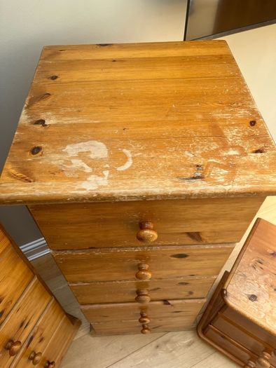 pine chest of drawers and locker