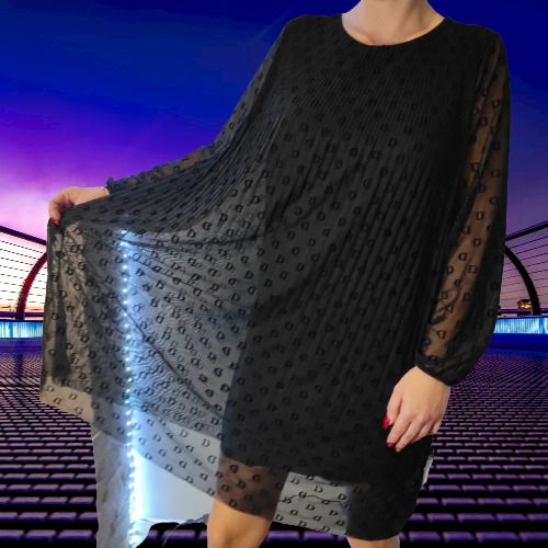 Beautiful Tulle Dress / Tunic Plisa D-or style Black