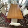 Set of 6 metal frame dining chairs with newly upholstered seats Image 4