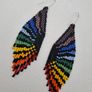 Colourful Rainbow Earrings, handwoven on silver earhook Image 4