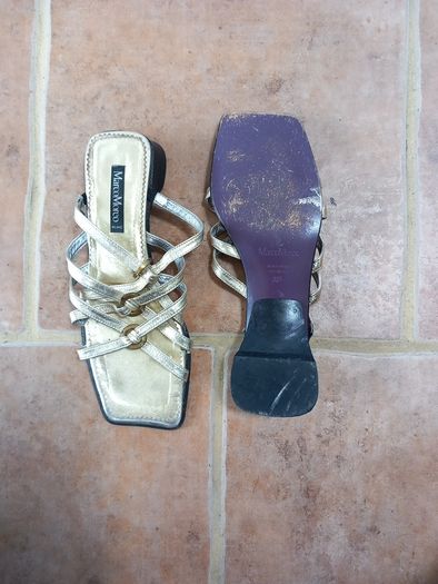 Marco Moreo Gold All Leather Sandals 39.5