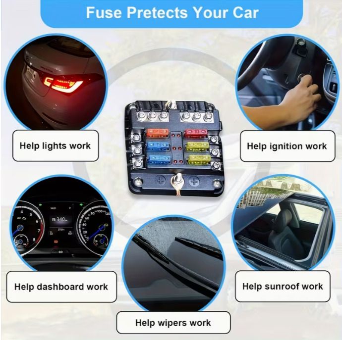 Fuse Kit, Includes 60 Mini Blade Fuses, 60 Standard Automotive Fuses, 60 Micro Fuses, and 1 Fuse Puller. Suitable for Cars, RVs, Trucks, and Motorcycles