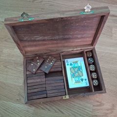 Wooden Game Set - Cards, Dice, Dominos