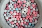 ball pit with balls velvet grey