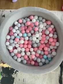 ball pit with balls velvet grey