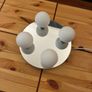 Searchlight Electric Chrome 4-Light Bathroom Flush Ceiling Light With Opal Glass Shades. Image 3