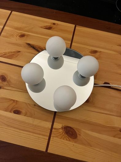 Searchlight Electric Chrome 4-Light Bathroom Flush Ceiling Light With Opal Glass Shades.