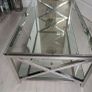 glass with mirror base coffee table Image 4