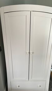 Mamas & Papas White Kids Mia Wardrobe and changing table