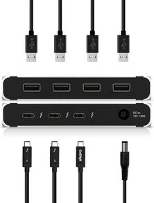 CalDigit Thunderbolt 4 Element Hub - Universal Multi-Port Hub, 4X Thunderbolt 4/USB4 Ports, 4X USB 3.2 Gen2 10Gb/s Ports, Single display up to 8K or Dual 4K 60Hz Displays, 60W Charging with 0.8m Cable