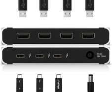 CalDigit Thunderbolt 4 Element Hub - Universal Multi-Port Hub, 4X Thunderbolt 4/USB4 Ports, 4X USB 3.2 Gen2 10Gb/s Ports, Single display up to 8K or Dual 4K 60Hz Displays, 60W Charging with 0.8m Cable