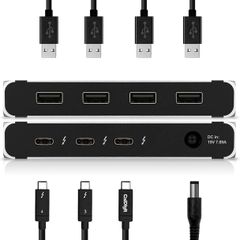 CalDigit Thunderbolt 4 Element Hub - Universal Multi-Port Hub, 4X Thunderbolt 4/USB4 Ports, 4X USB 3.2 Gen2 10Gb/s Ports, Single display up to 8K or Dual 4K 60Hz Displays, 60W Charging with 0.8m Cable