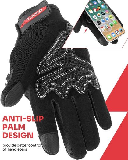 Motorcycle Gloves Men Women, Summer Motorbike Gloves Mens, Touch Screen Breathable Motorbike Gloves for Motocross Racing BMX MTB Cycling