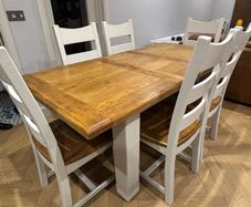 Solid Oak Extendable Dining Table & 6 dining chairs