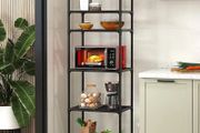 Black Shelving Unit, 42 x 32 x 165 cm, 6 Tier Tall Narrow Shelving Unit with Wheels and Anti-slip Feet, adjustable shelving &amp; storage Rack for Garage, Bathroom, kitchen, Corner